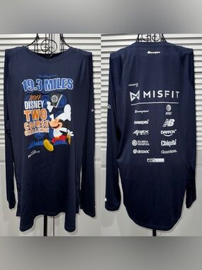 Champion runDisney 2017 Wine and Dine Half Marathon Blue Long Sleeve Size 2XL